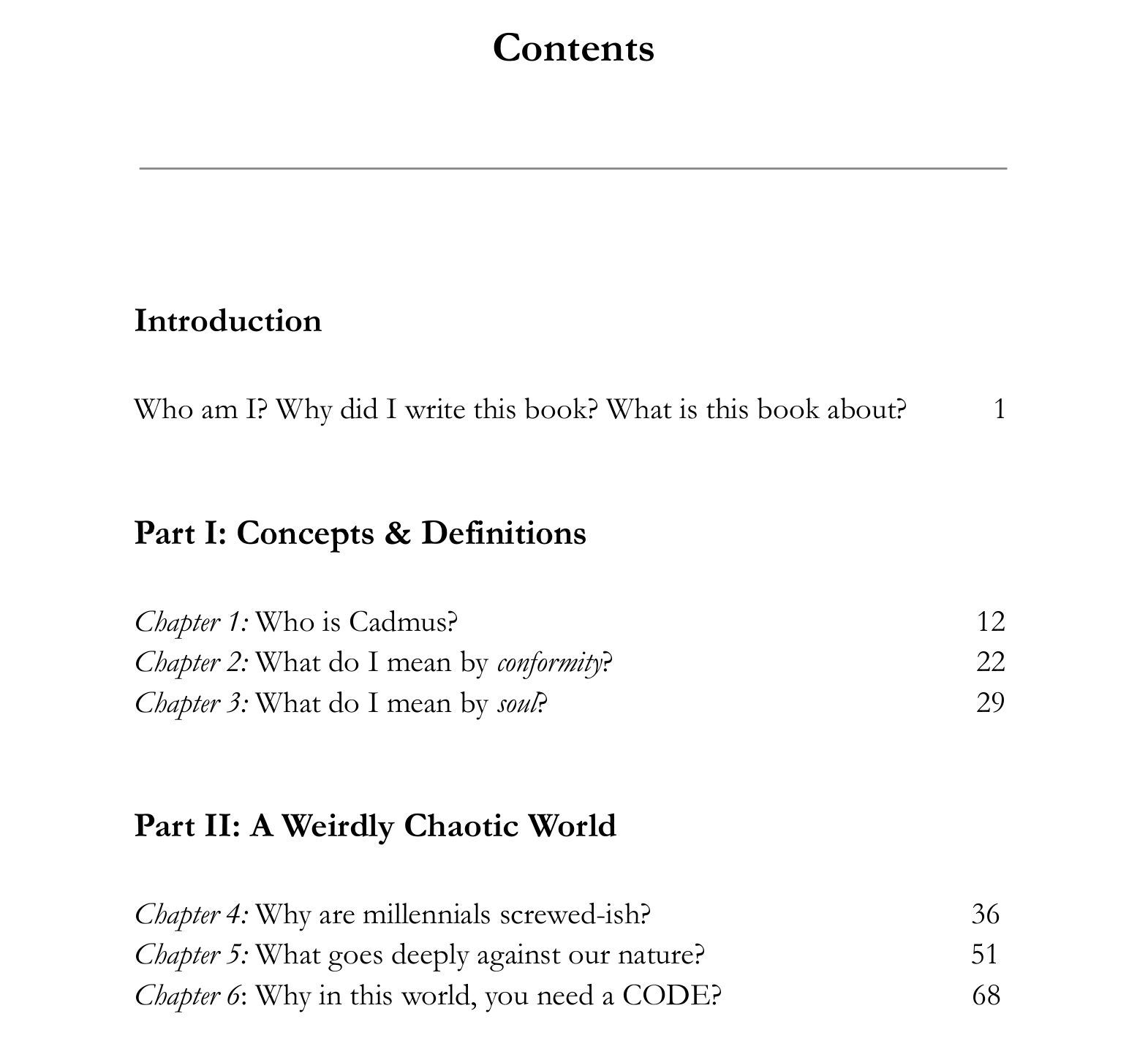 The Code of Cadmus - Part One